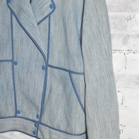 PAUL & JOE Made in France Blue Faded Funky Bomber Style Jacket Size 38! - Picture 5 of 8